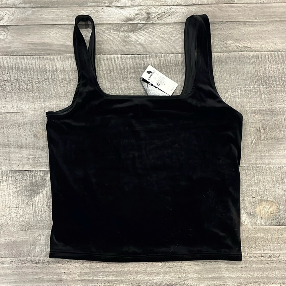 Express Black Velvet Tank Top